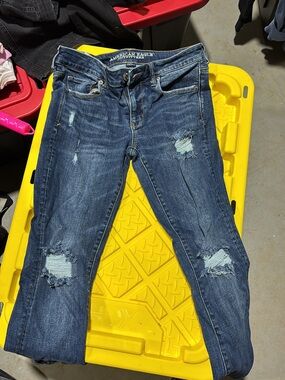 American Eagle Outfitters Women's Ripped Skinny Blue Jeans